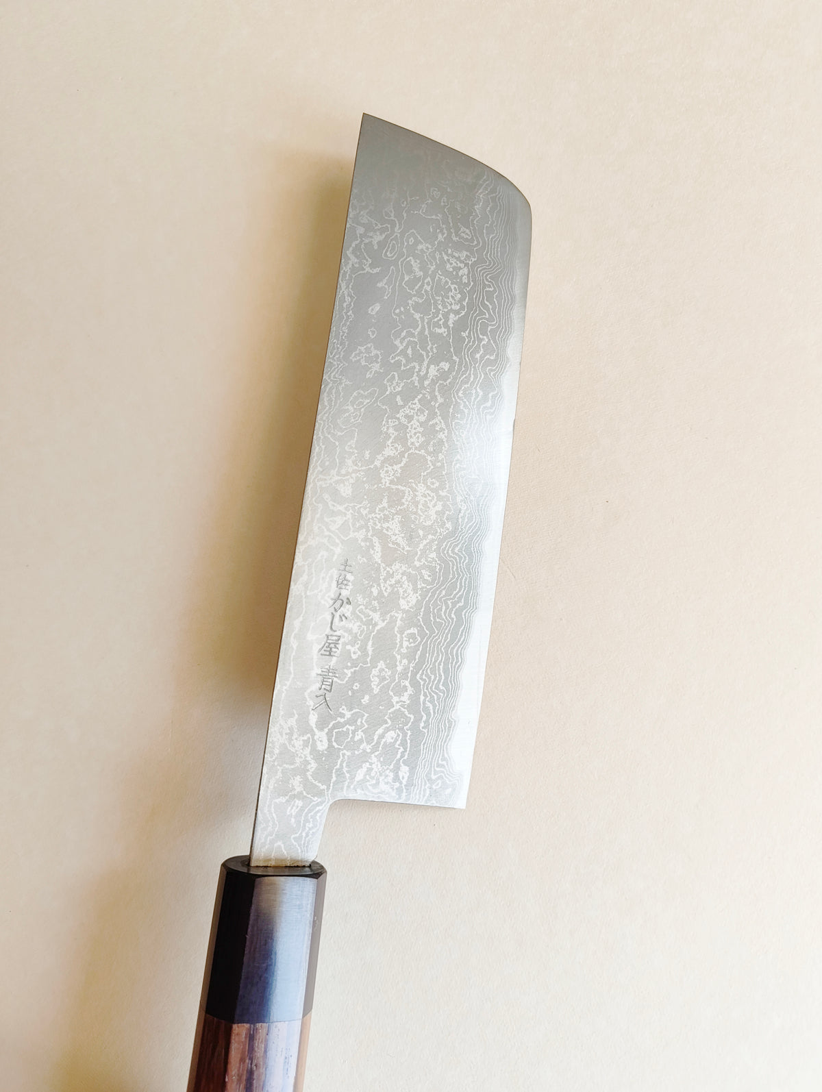 Magnifique couteau de cuisine japonais "Nakiri" 165mm White steel "Shiro kamo"