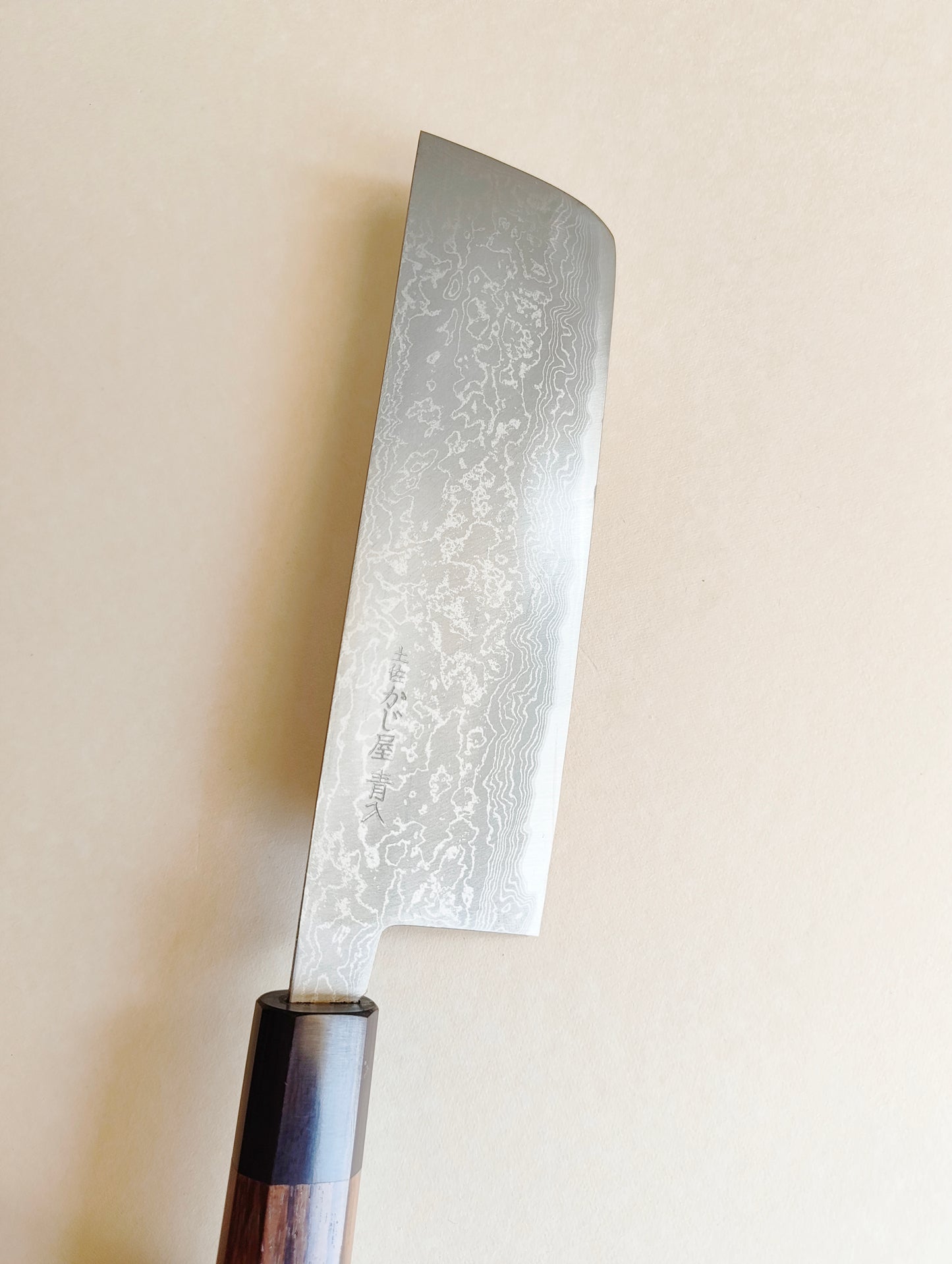 Magnifique couteau de cuisine japonais "Nakiri" 165mm White steel "Shiro kamo"