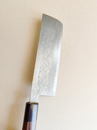 Magnifique couteau de cuisine japonais "Nakiri" 165mm White steel "Shiro kamo"