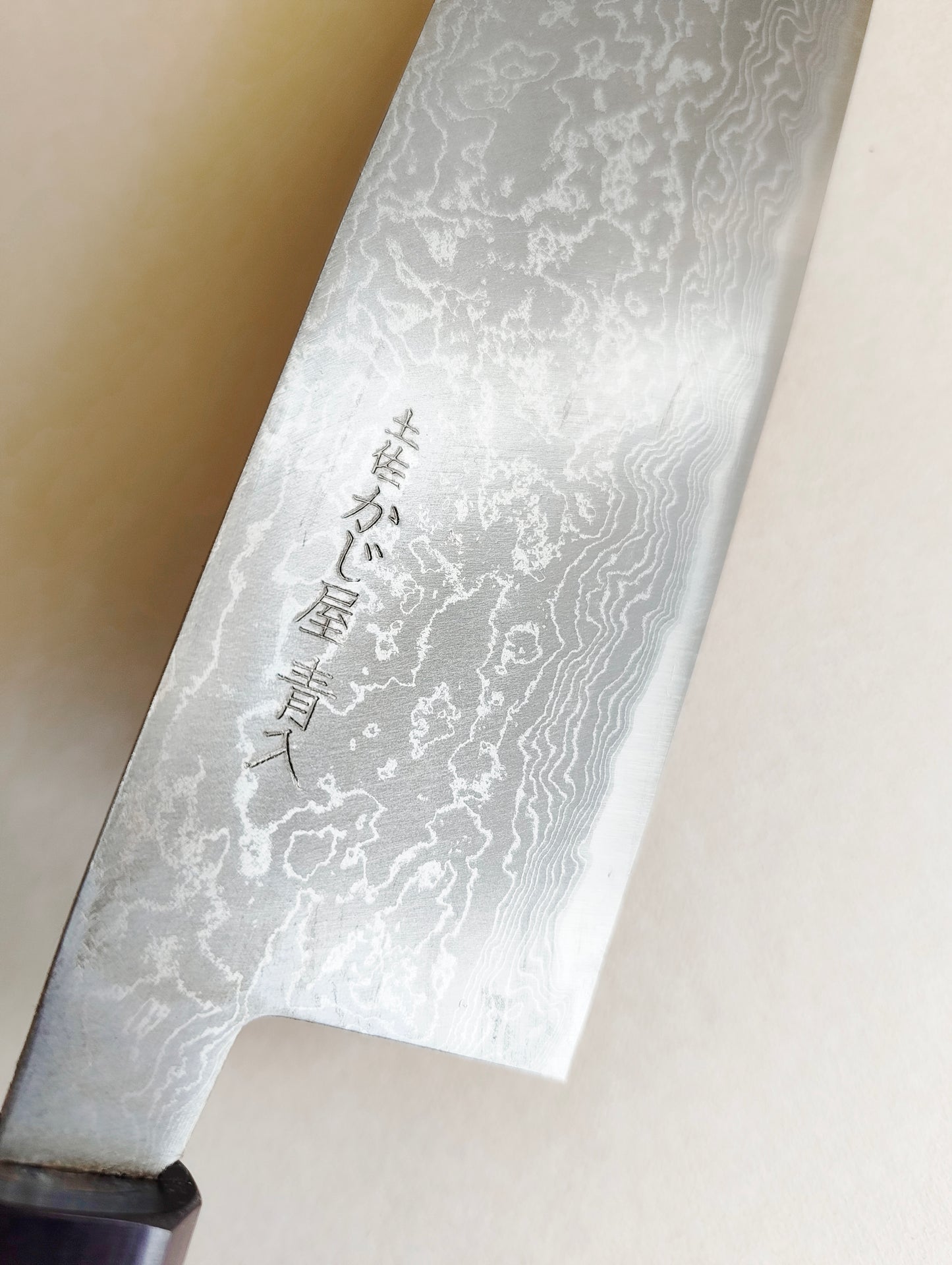 Magnifique couteau de cuisine japonais "Nakiri" 165mm White steel "Shiro kamo"