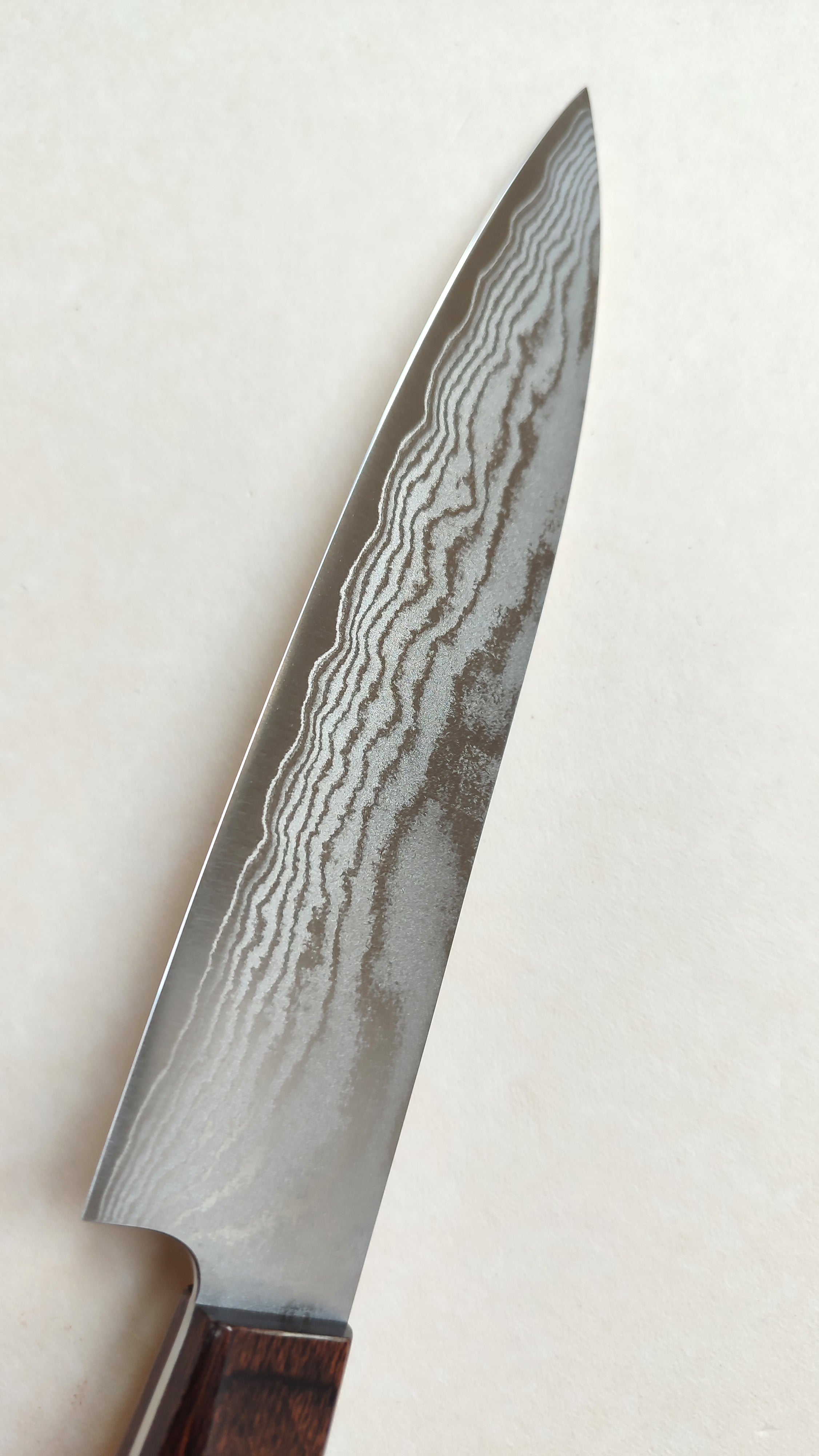 Magnifique couteau de cuisine japonais Petty 150mm VG10 "Shiro Kamo"