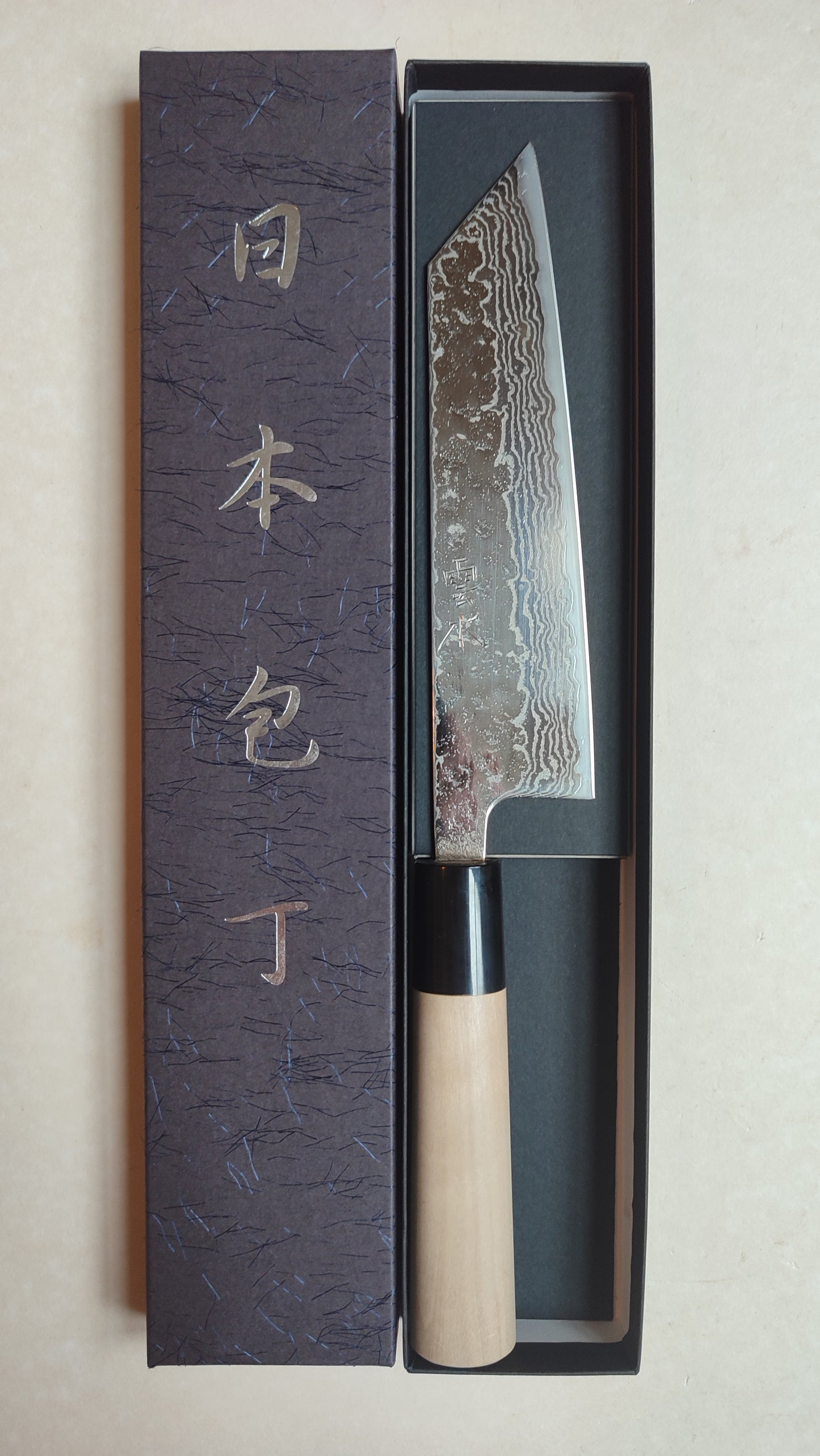 Magnifique couteau de cuisine japonais "Bunka" 170mm 410C Steel