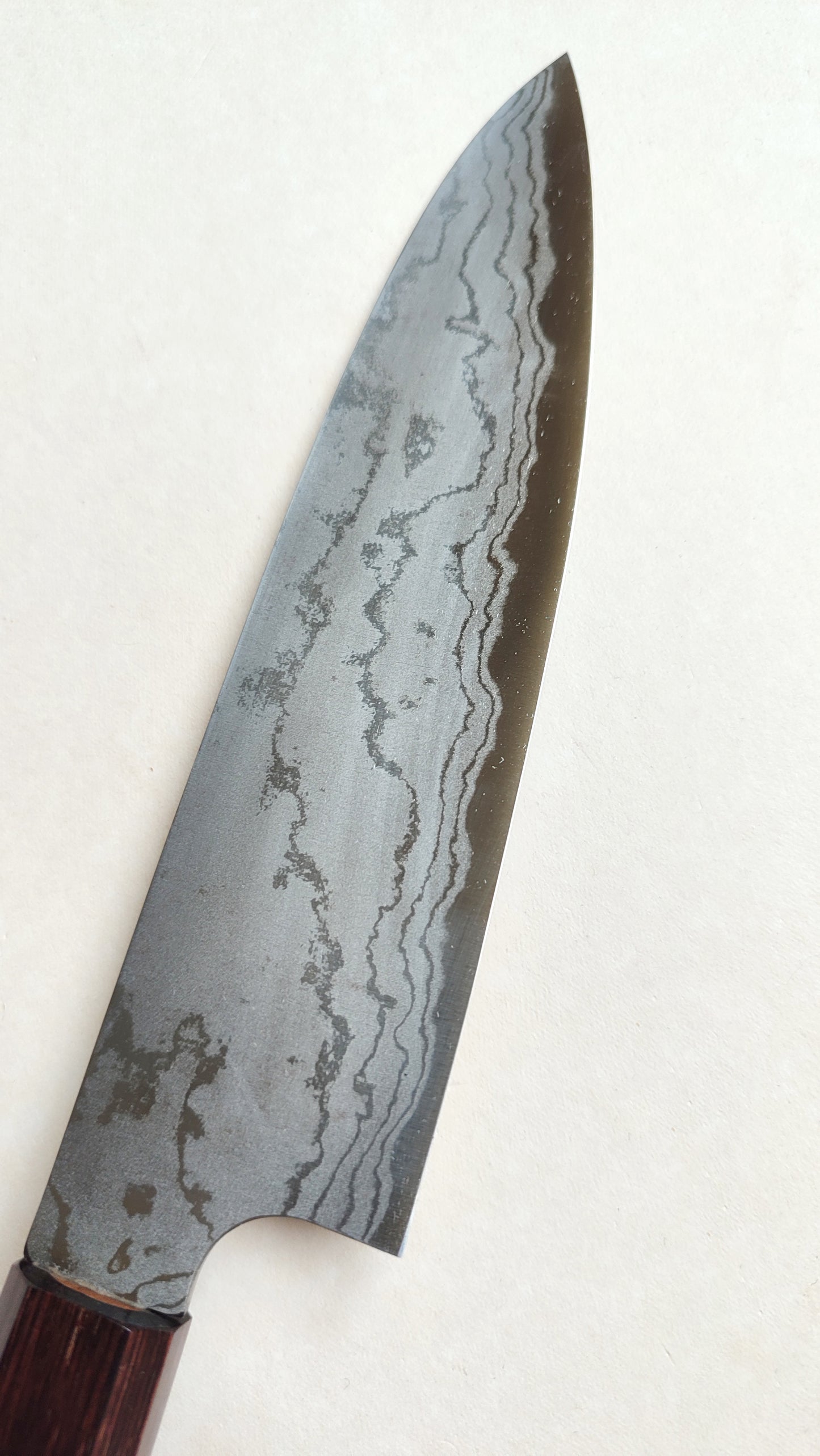 Magnifique couteau de cuisine japonais "Gyuto" 180mm White steel "Shiro kamo"