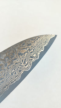 Magnifique couteau de cuisine japonais "Gyuto" 240mm Super Gold 2 Steel "Anryu"