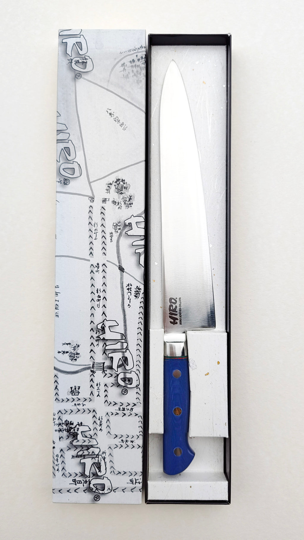 Couteau de cuisine japonais "Gyuto" 240mm Blue Steel "Hiro Masui"