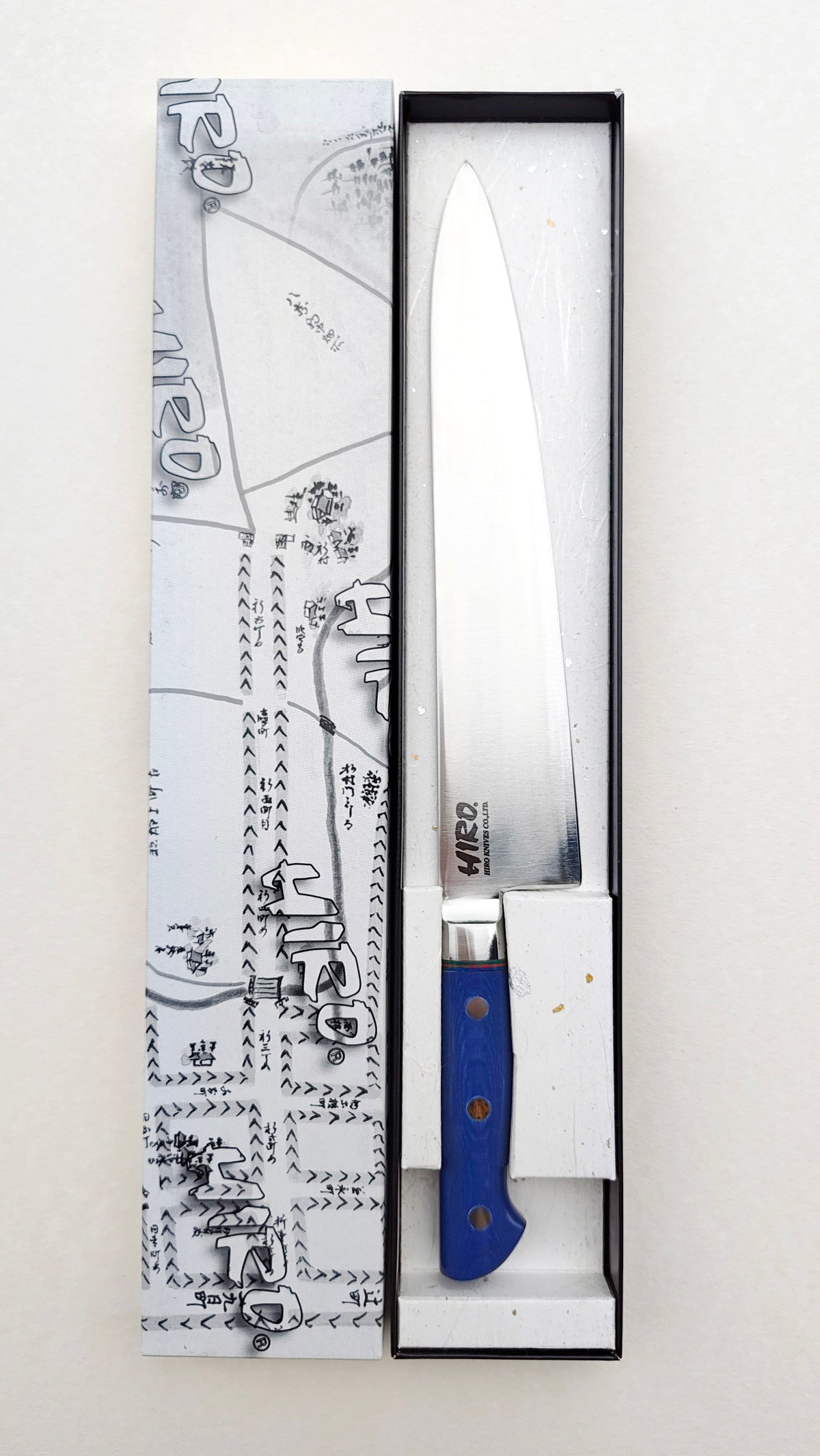 Couteau de cuisine japonais "Gyuto" 240mm Blue Steel "Hiro Masui"