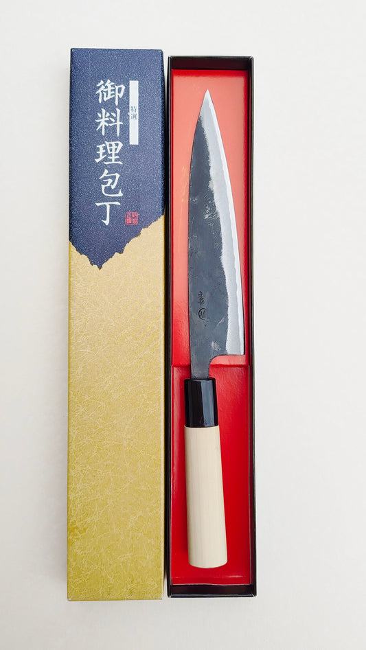 Couteau de cuisine japonais "Kaisaki" 165mm White Steel "Kurouchi"
