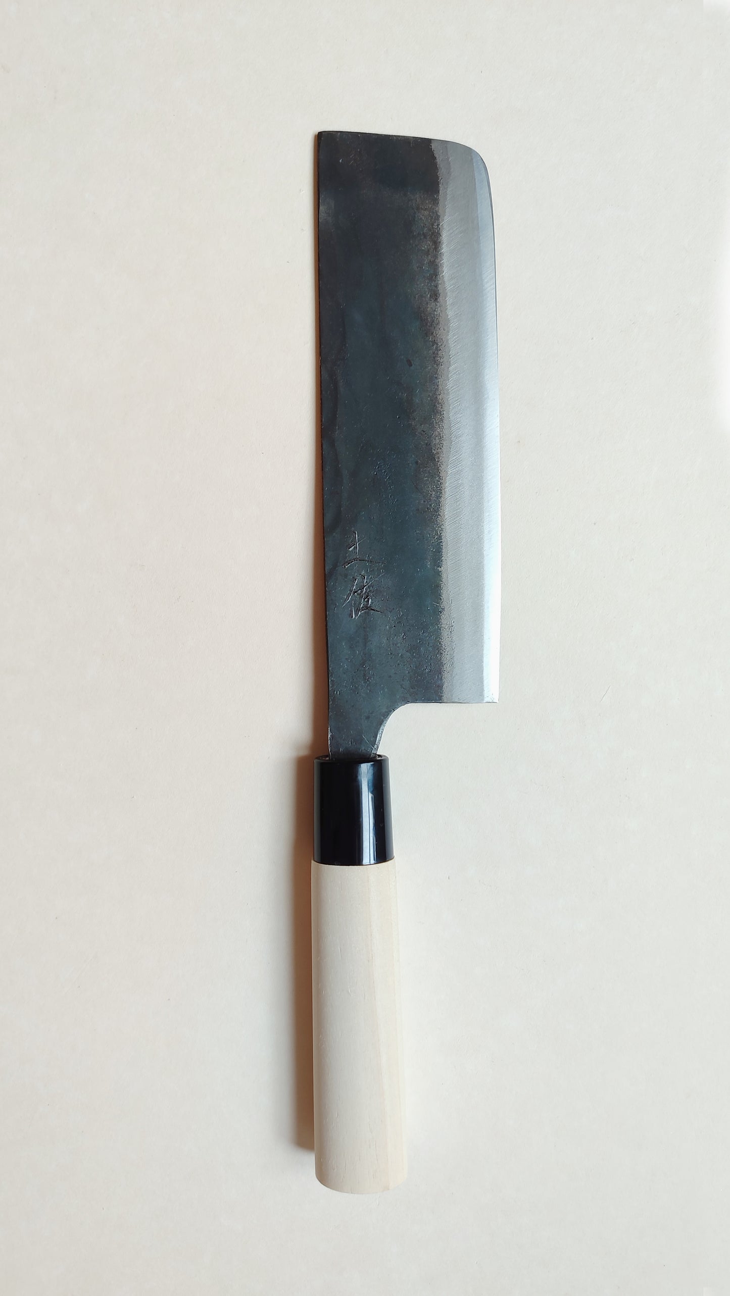 Couteau de cuisine japonais "Nakiri" 165mm White Steel "Kurouchi"