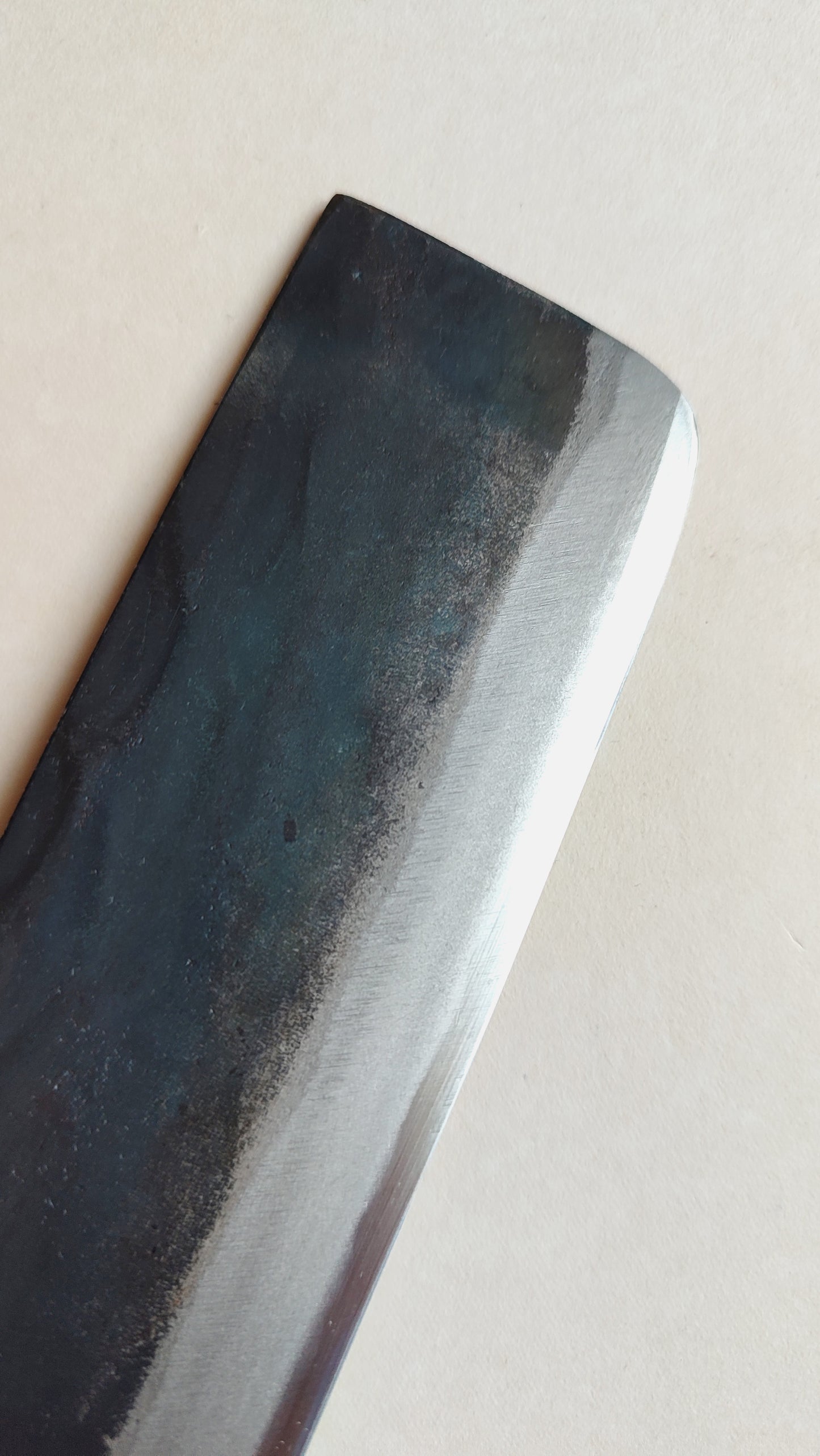 Couteau de cuisine japonais "Nakiri" 165mm White Steel "Kurouchi"