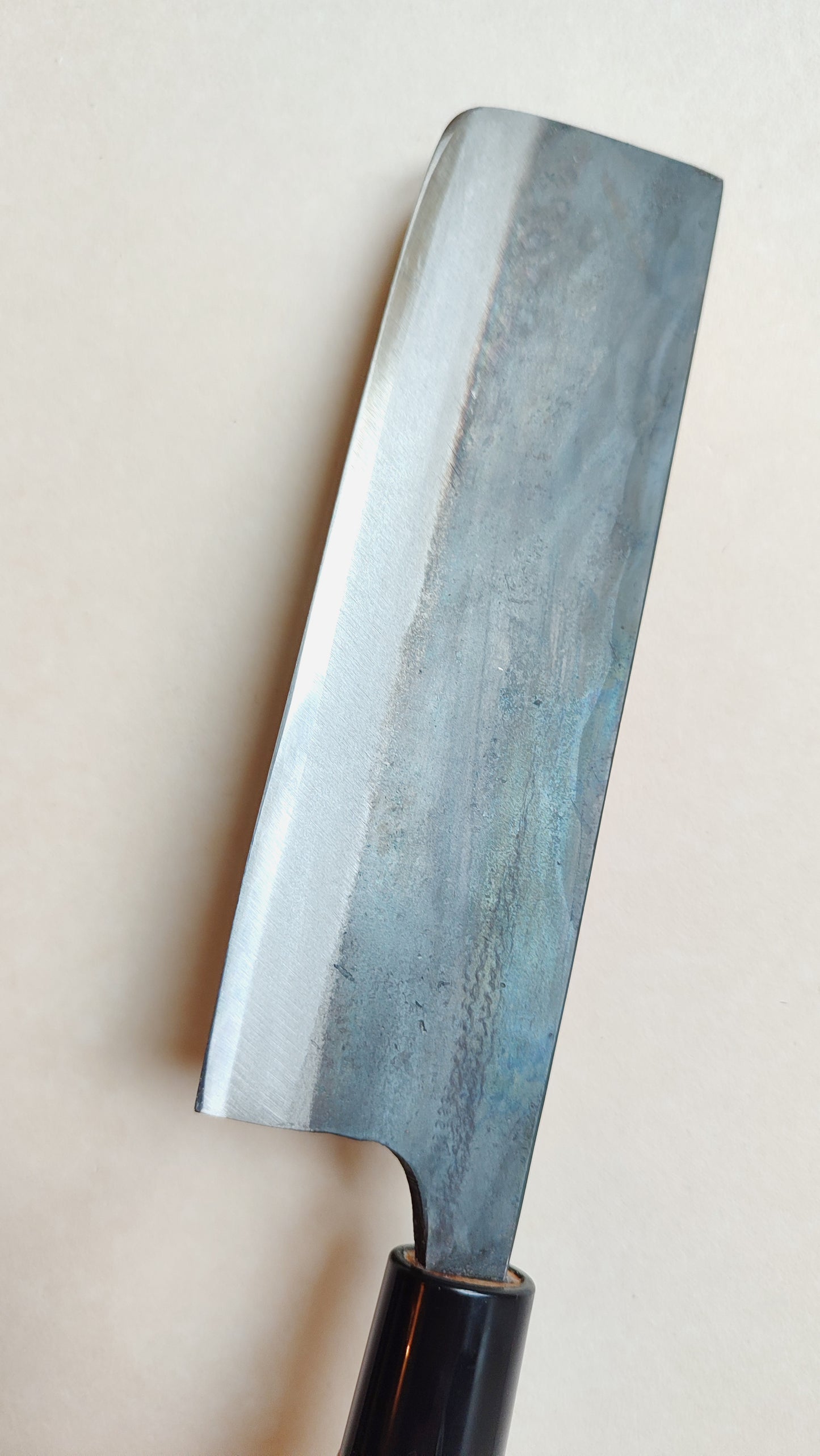 Couteau de cuisine japonais "Nakiri" 165mm White Steel "Kurouchi"