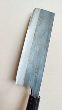 Couteau de cuisine japonais "Nakiri" 165mm White Steel "Kurouchi"