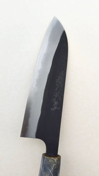 Couteau de cuisine japonais "Santoku" finition "Kurouchi" 165mm "Nao Yamamoto"