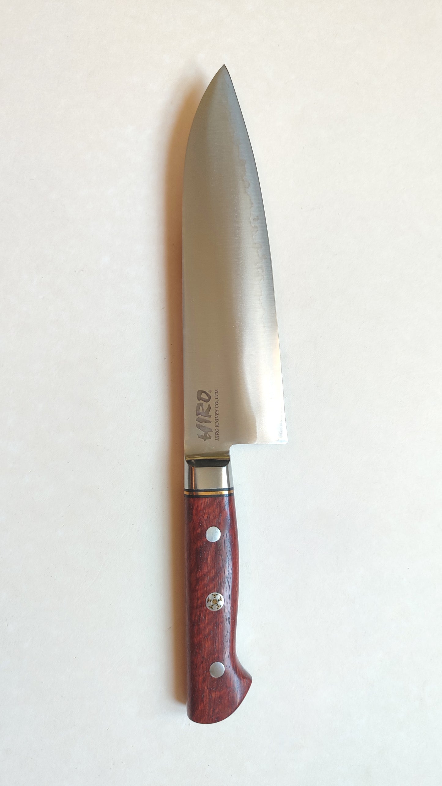 Couteau de cuisine japonais "Santoku" 180mm Blue Steel "Hiro Masui"