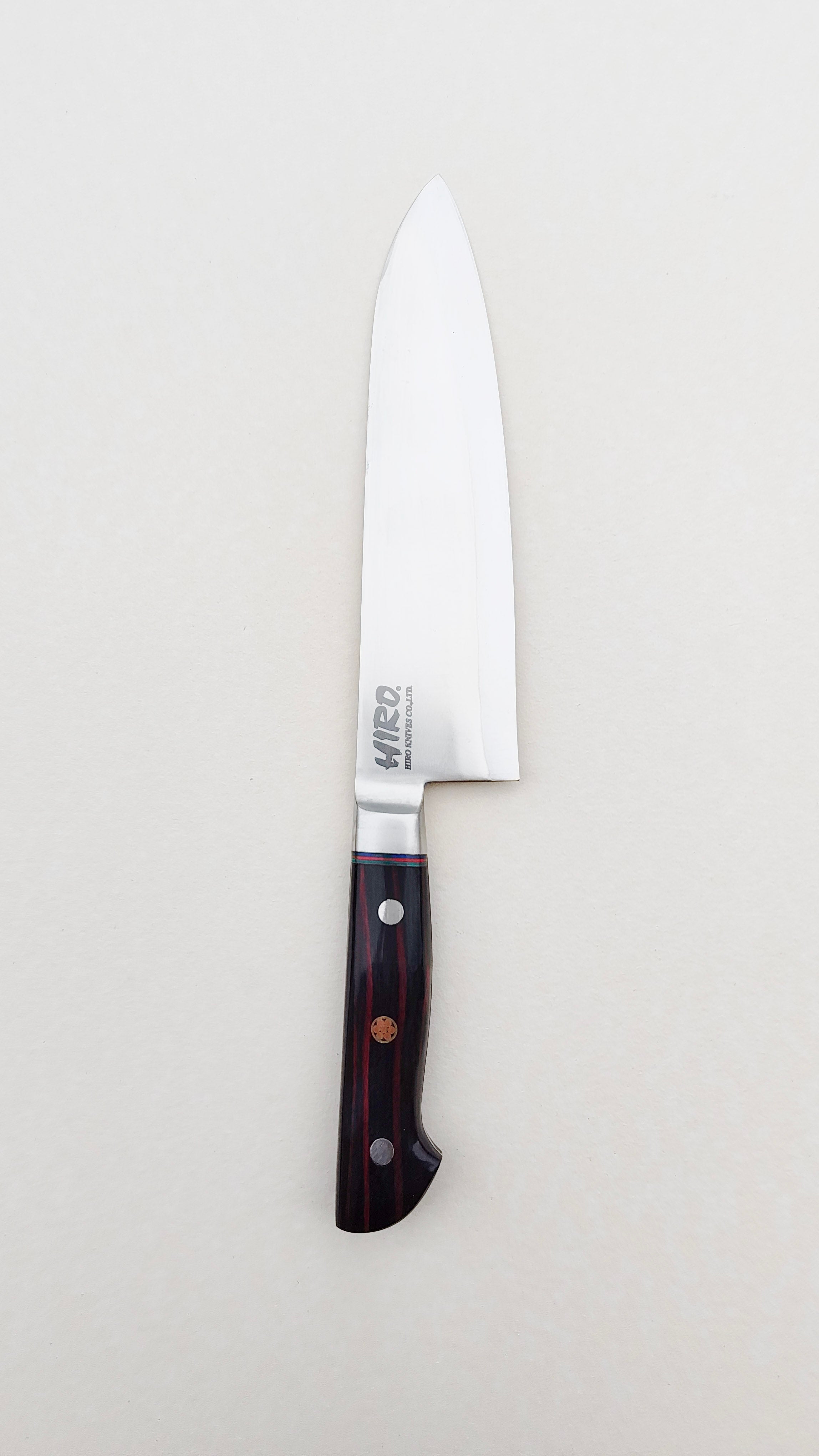 Couteau de cuisine japonais "Santoku" 180mm Blue Steel "Hiro Masui"