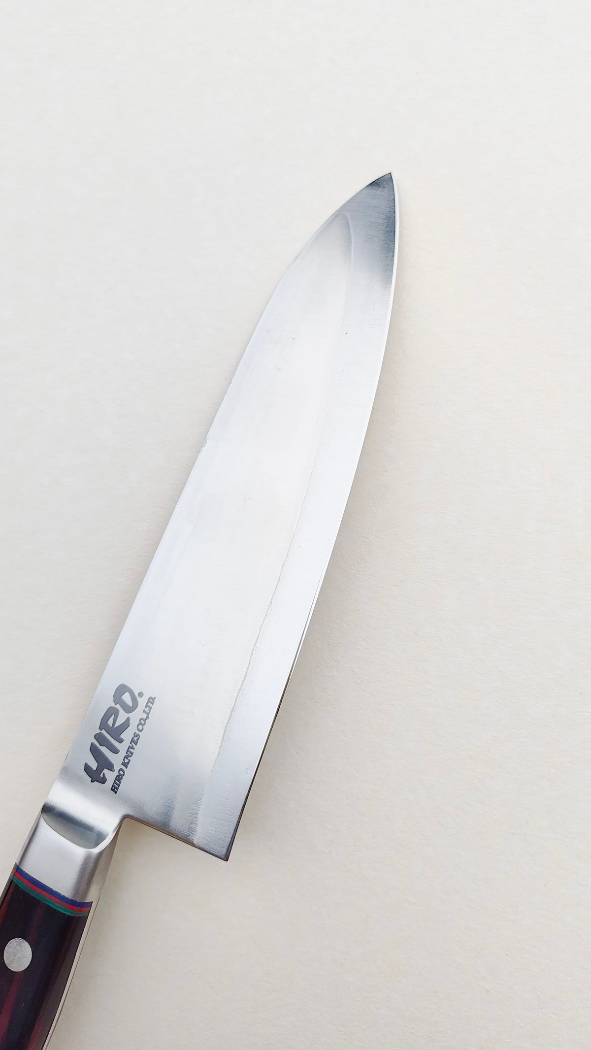 Couteau de cuisine japonais "Santoku" 180mm Blue Steel "Hiro Masui"