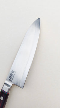 Couteau de cuisine japonais "Santoku" 180mm Blue Steel "Hiro Masui"