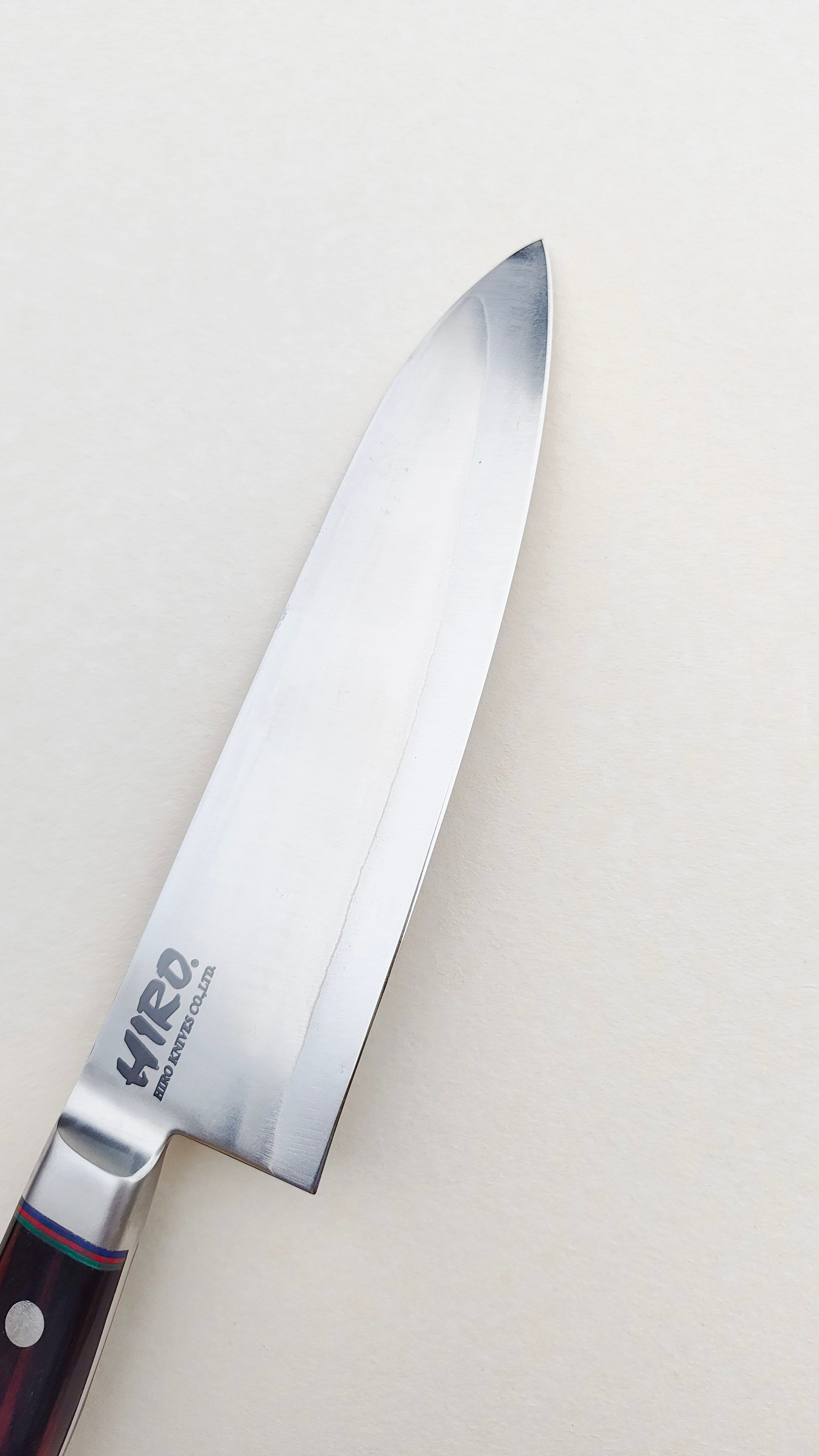 Couteau de cuisine japonais "Santoku" 180mm Blue Steel "Hiro Masui"
