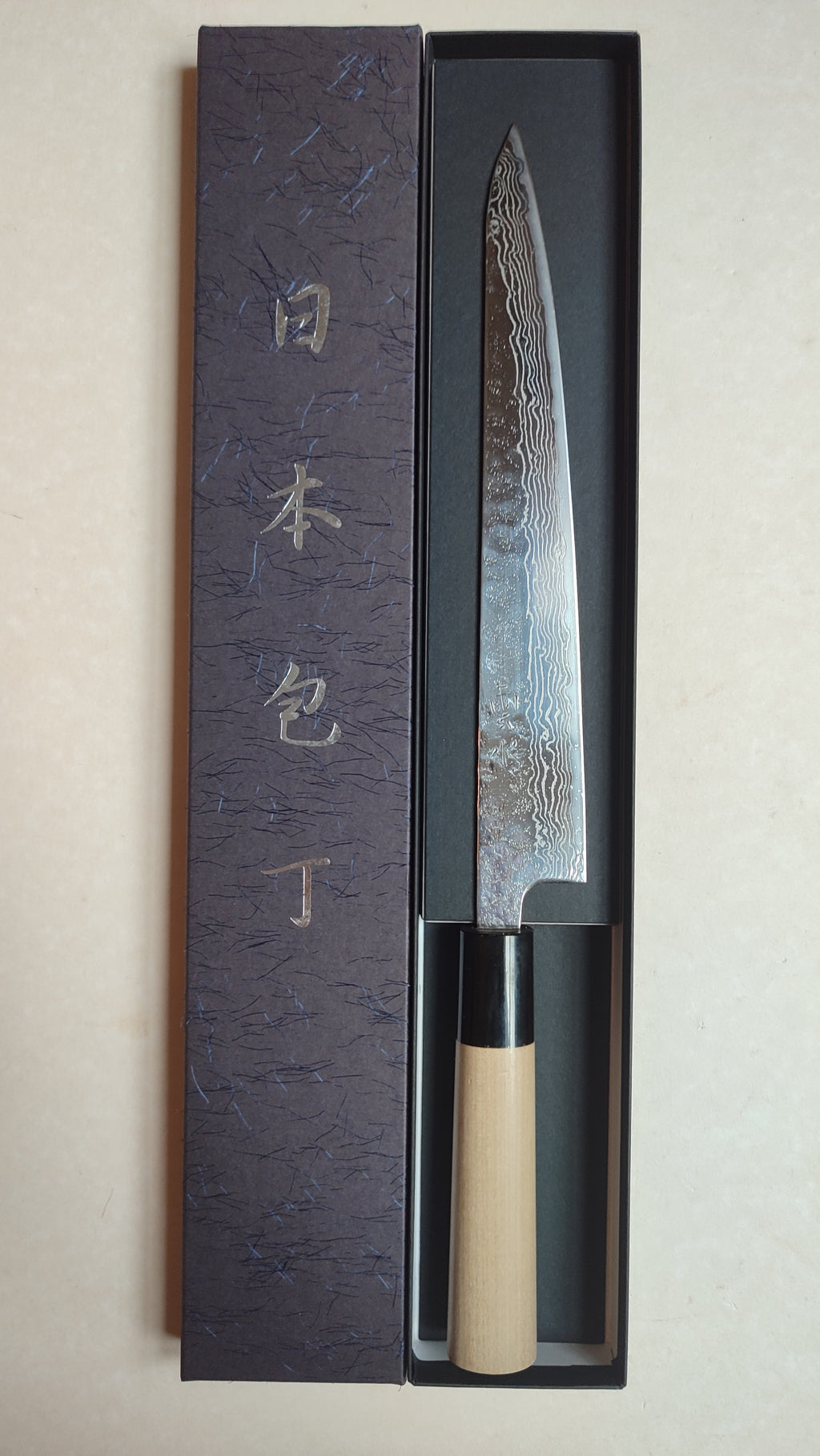 Magnifique couteau de cuisine japonais "Sujihiki" 240mm 410C Steel "Maruyoshi"