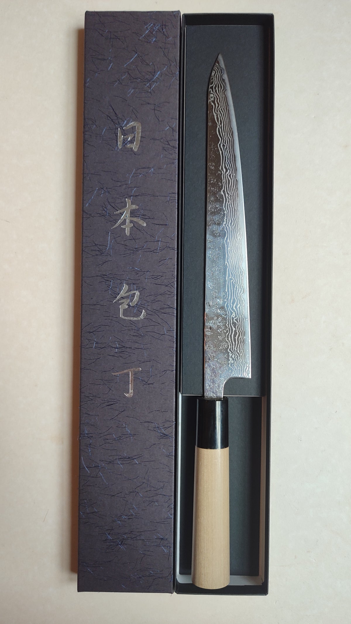 Magnifique couteau de cuisine japonais "Sujihiki" 240mm 410C Steel "Maruyoshi"