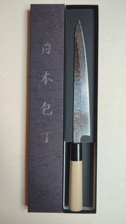 Magnifique couteau de cuisine japonais "Sujihiki" 240mm 410C Steel