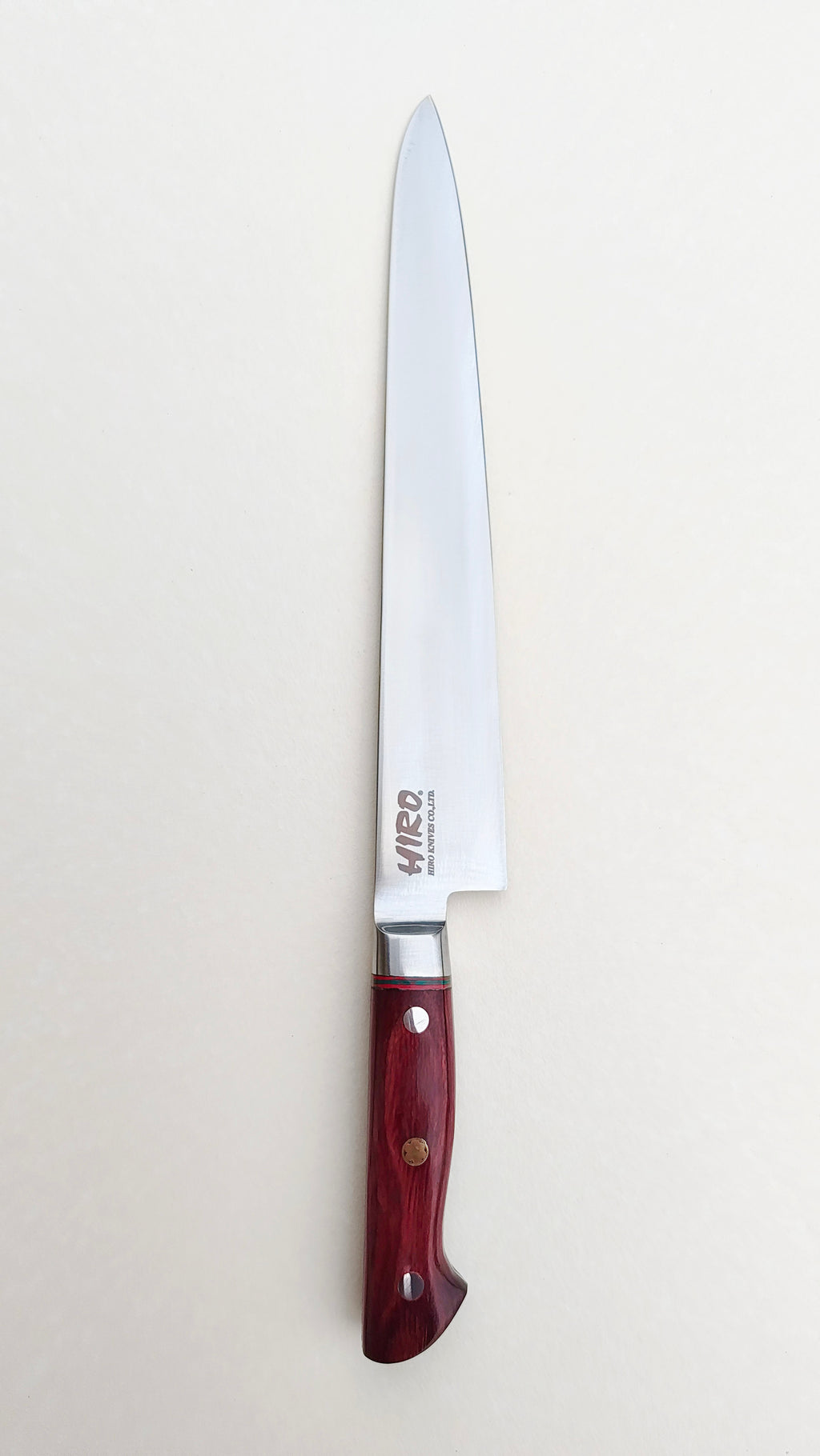 Couteau de cuisine japonais "Sujihiki" 240mm Blue Steel "Hiro Masui"