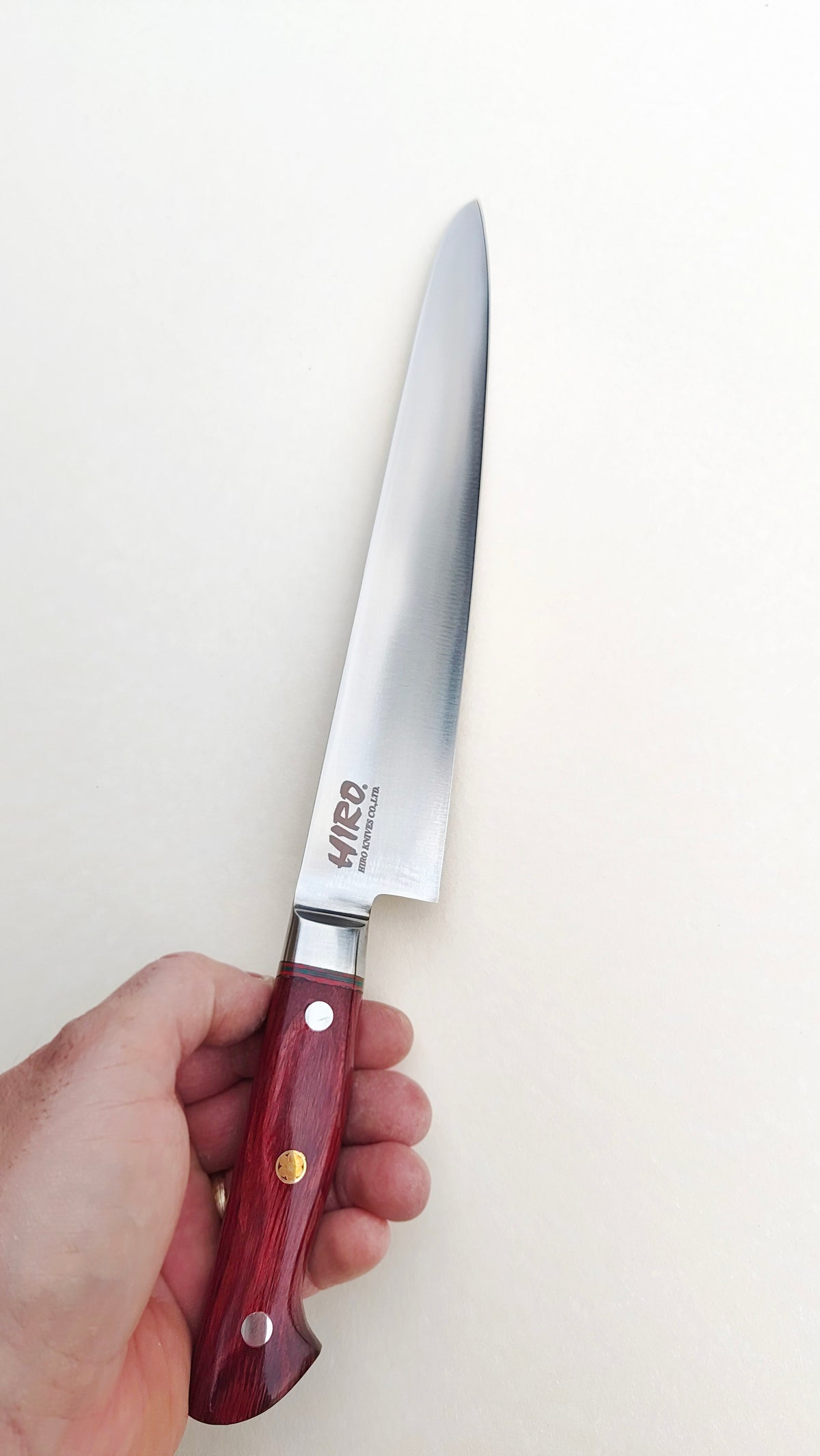 Couteau de cuisine japonais "Sujihiki" 240mm Blue Steel "Hiro Masui"