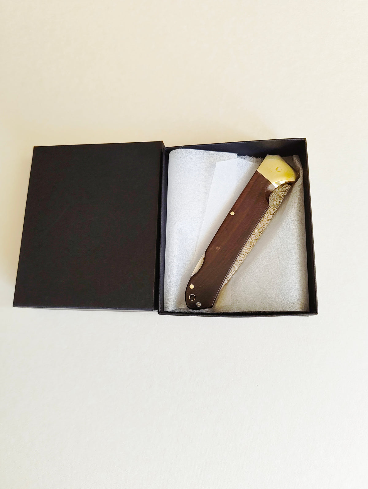 Couteau de chasse japonais pliant "Kogatana" damassé 90mm "Takeshi Saji"