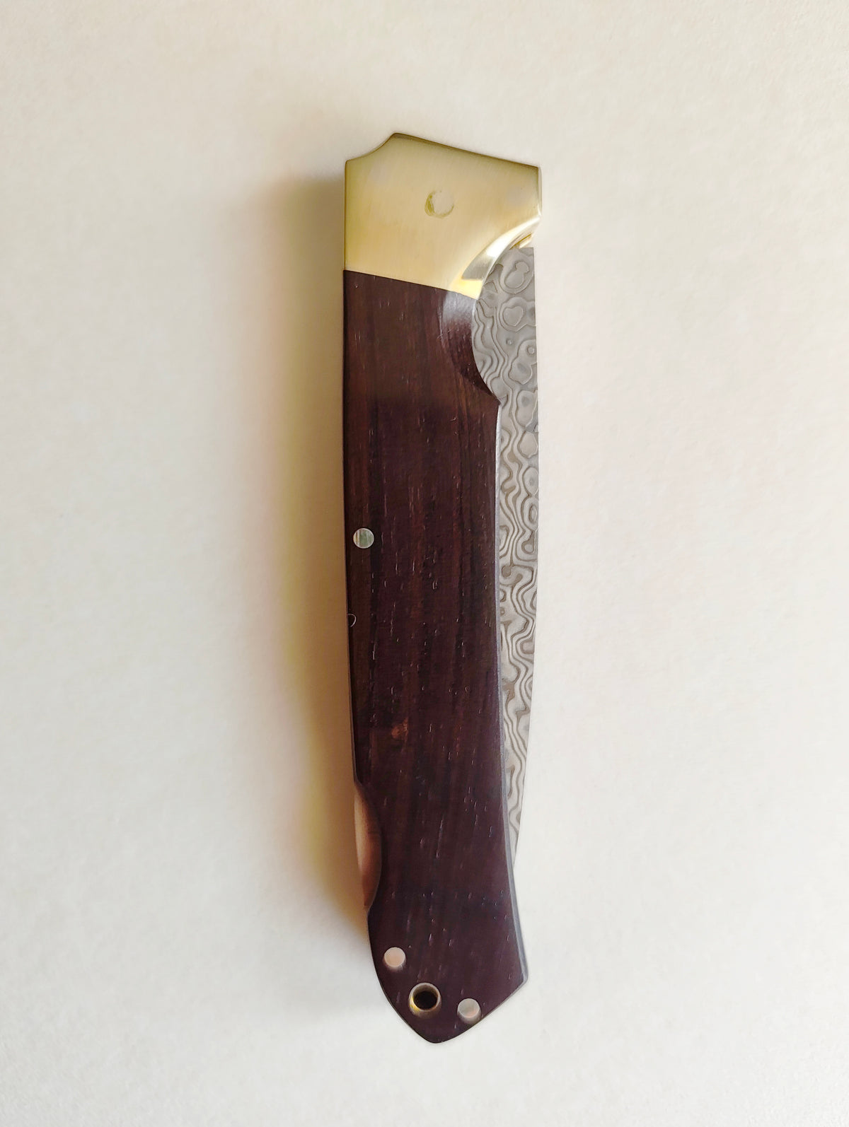 Couteau de chasse japonais pliant "Kogatana" damassé 90mm "Takeshi Saji"