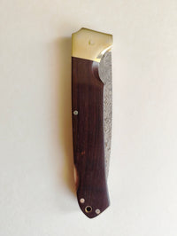 Couteau de chasse japonais pliant "Kogatana" damassé 90mm "Takeshi Saji"