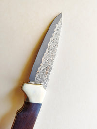 Couteau de chasse japonais pliant "Kogatana" damassé 90mm "Takeshi Saji"