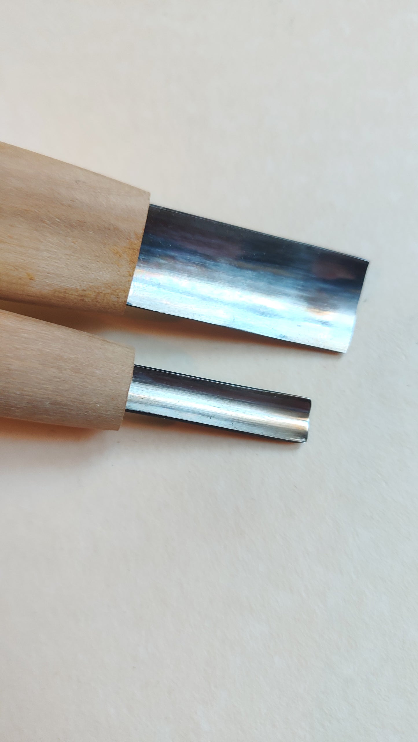 Duo de gouges japonaises de gravure sur bois "Chokokuto" 7,5 & 18mm