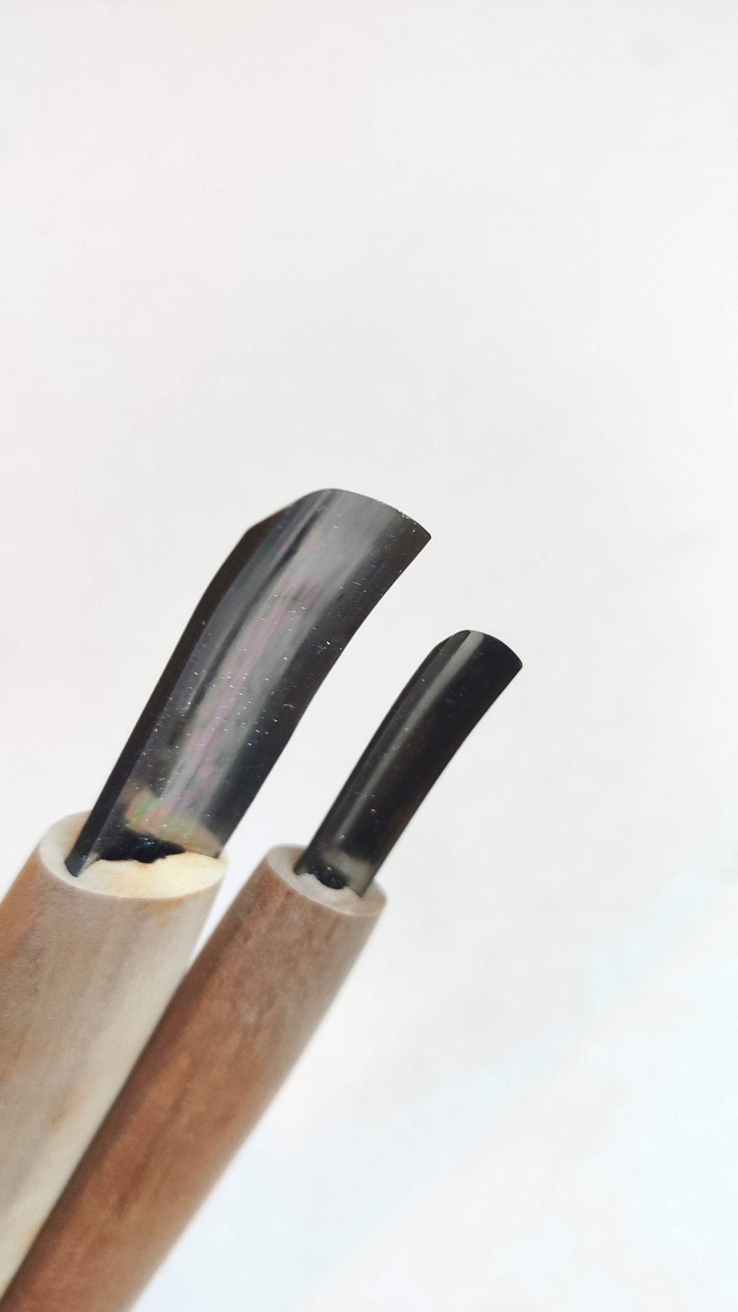 Duo de gouges japonaises de gravure sur bois "Chokokuto" 7,5 & 18mm