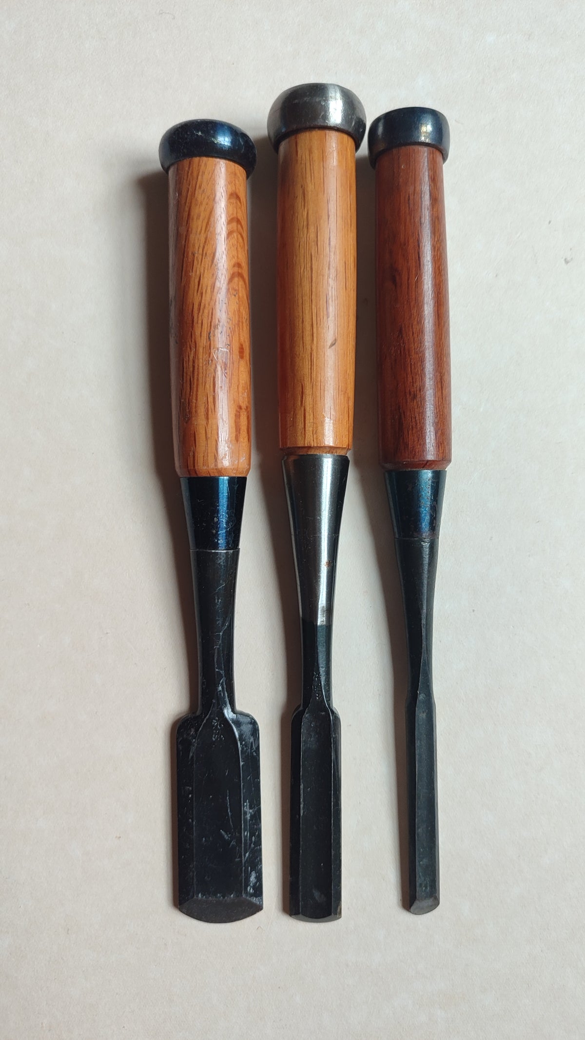 Trio de gouges japonaises "Sotomaru Nomi" 9, 15, 24mm "Mitsuhiro"