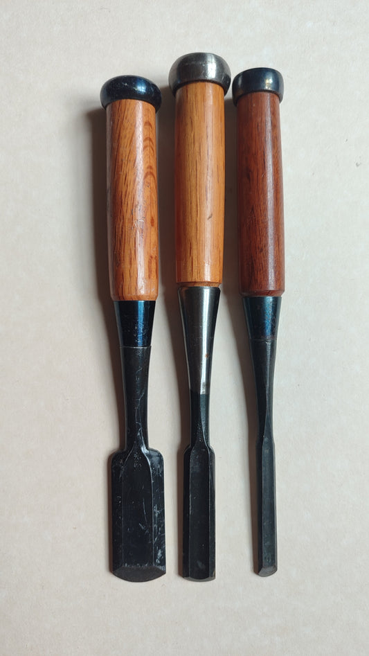 Trio de gouges japonaises "Sotomaru Nomi" 9, 15, 24mm "Mitsuhiro"