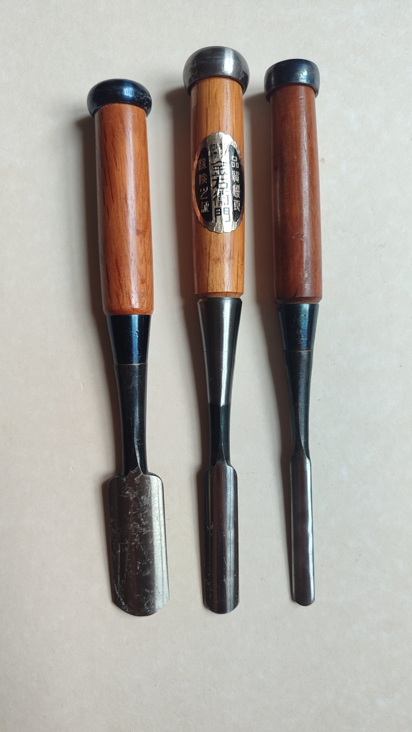 Trio de gouges japonaises "Sotomaru Nomi" 9, 15, 24mm "Mitsuhiro"