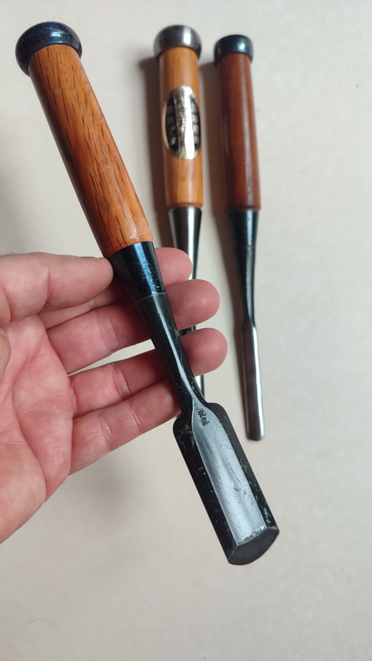 Trio de gouges japonaises "Sotomaru Nomi" 9, 15, 24mm "Mitsuhiro"