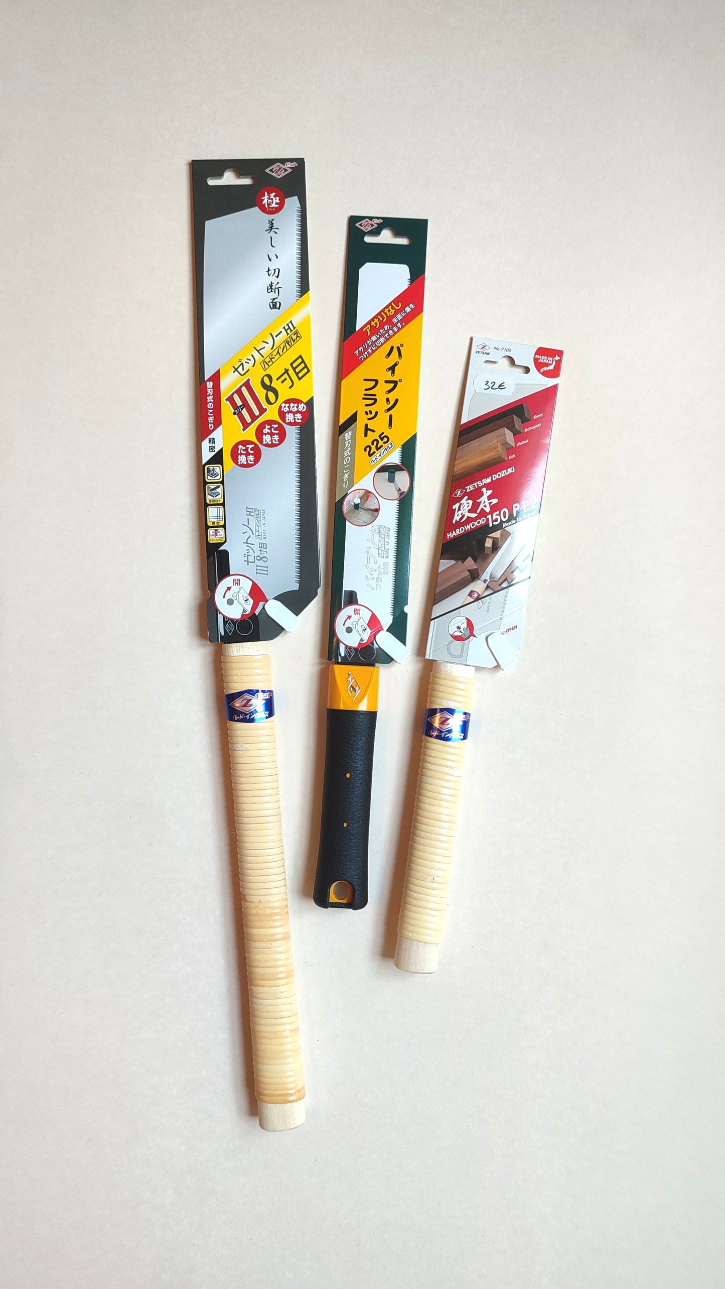 Set de scies japonaises:  Kataba+ Dozuki + Kugihiki