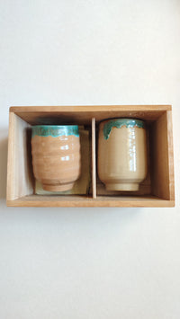 Paire de tasses à thé céramique de style "Mino" 80mm "Agano Yaki"