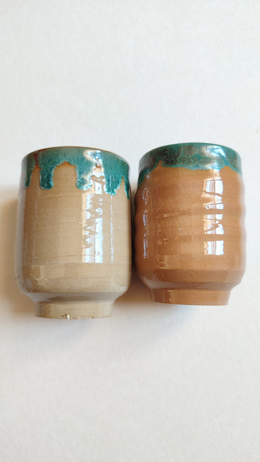 Paire de tasses à thé céramique de style "Mino" 80mm "Agano Yaki"