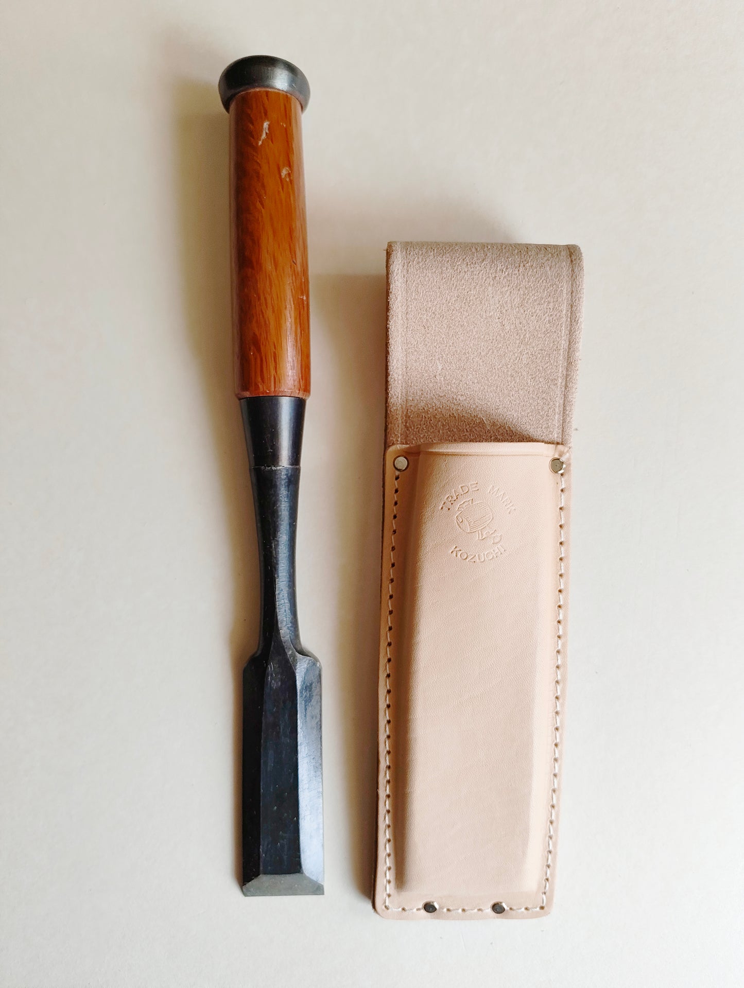 Pochette en cuir pour ciseaux & scies japonaises "Kozuchi" 245 X 65mm "SC-23"