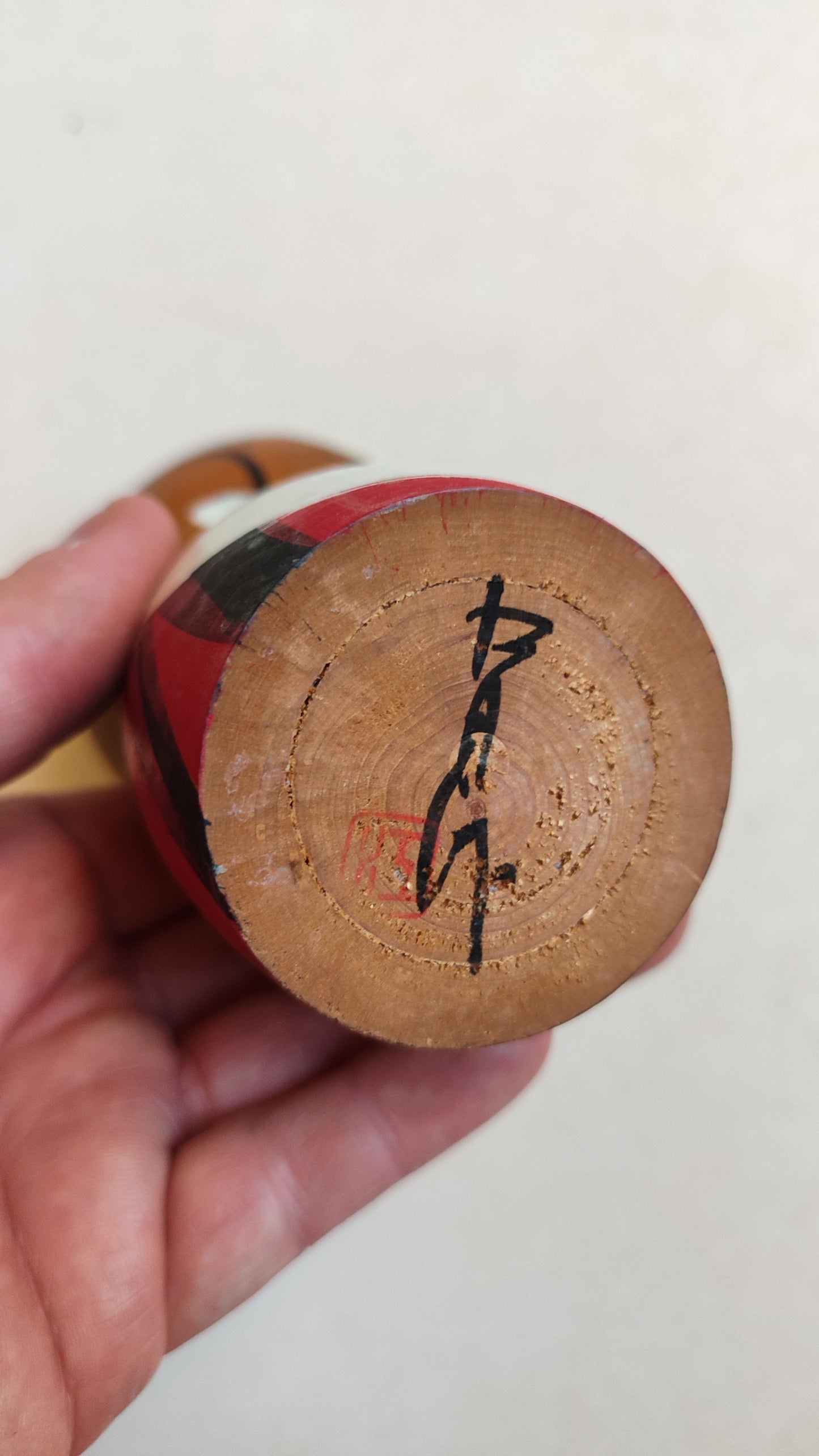 Poupée japonaise "Kokechi" en bois 155mm "Daruma"