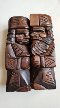 Couple de poupées japonaises en bois "Kokechi" 300mm "Aïnu"