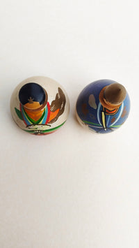 Couple de poupées japonaises en bois "Kokechi" 115mm "Wang Jiang Fukushima"