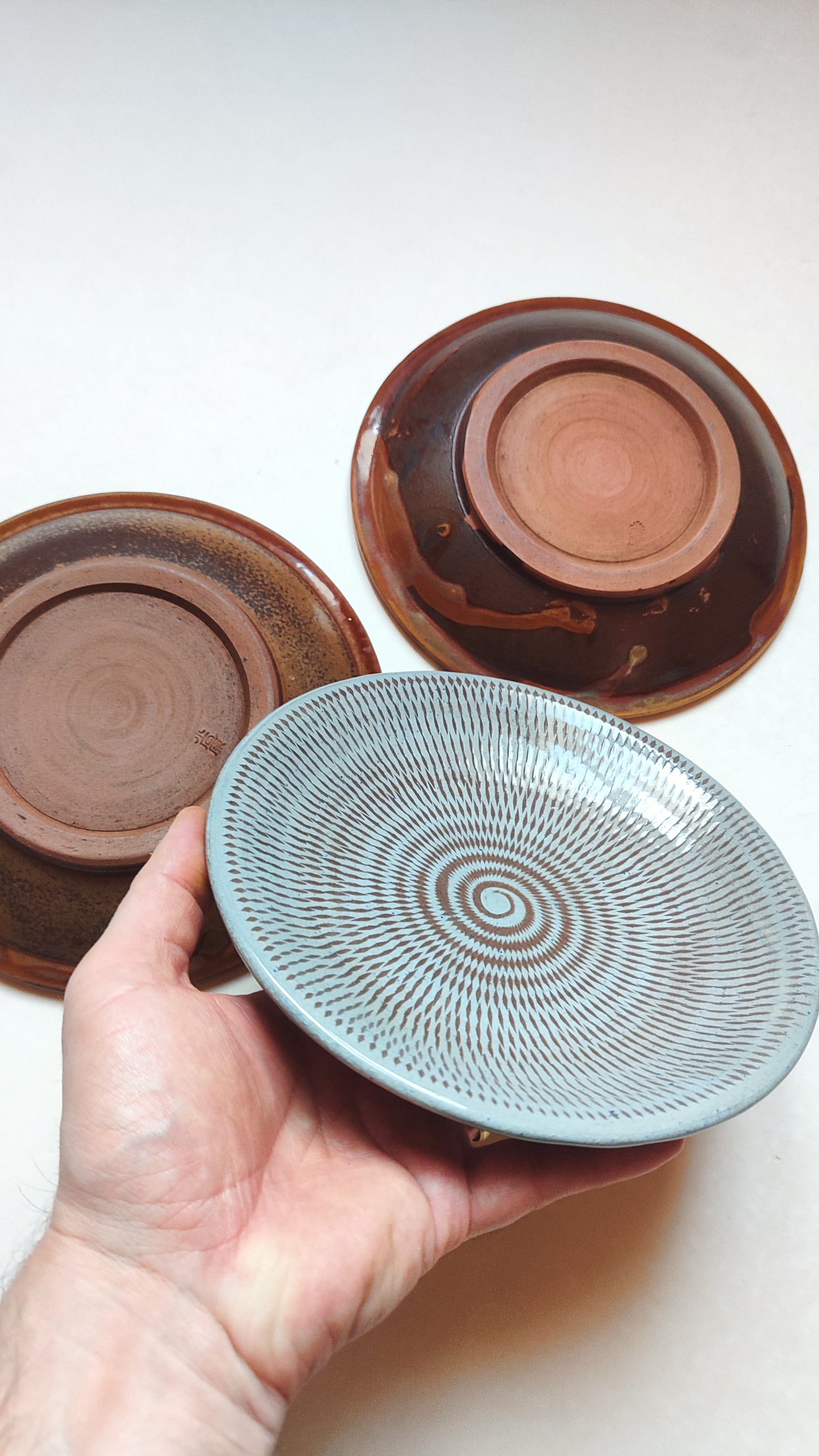 Trio d'assiettes céramique de Oishiwara 188mm