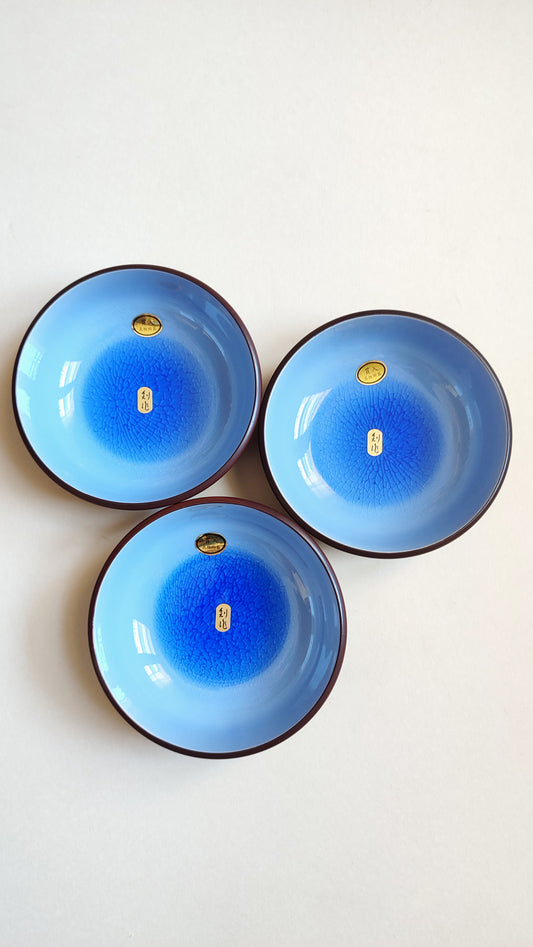 Trio de bols des céramiques de Mino émaillé 162mm