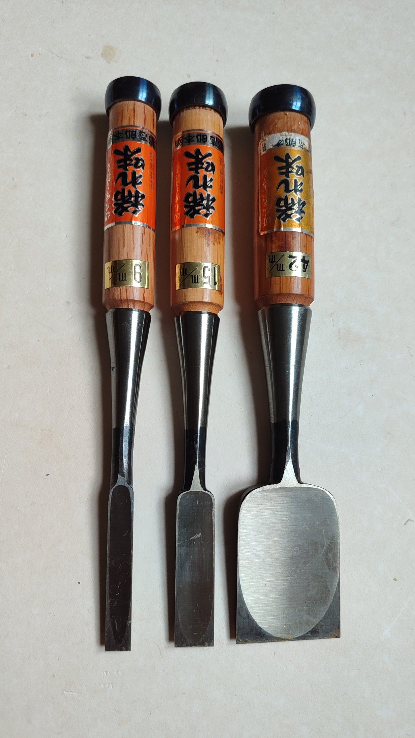 Trio de ciseaux japonais "Oire nomi" 9, 15, 42mm "Toshiro"