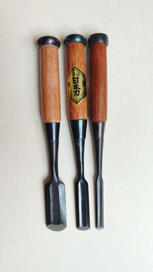 Trio de gouges japonaises "Sotomaru Nomi" 9, 15, 24mm
