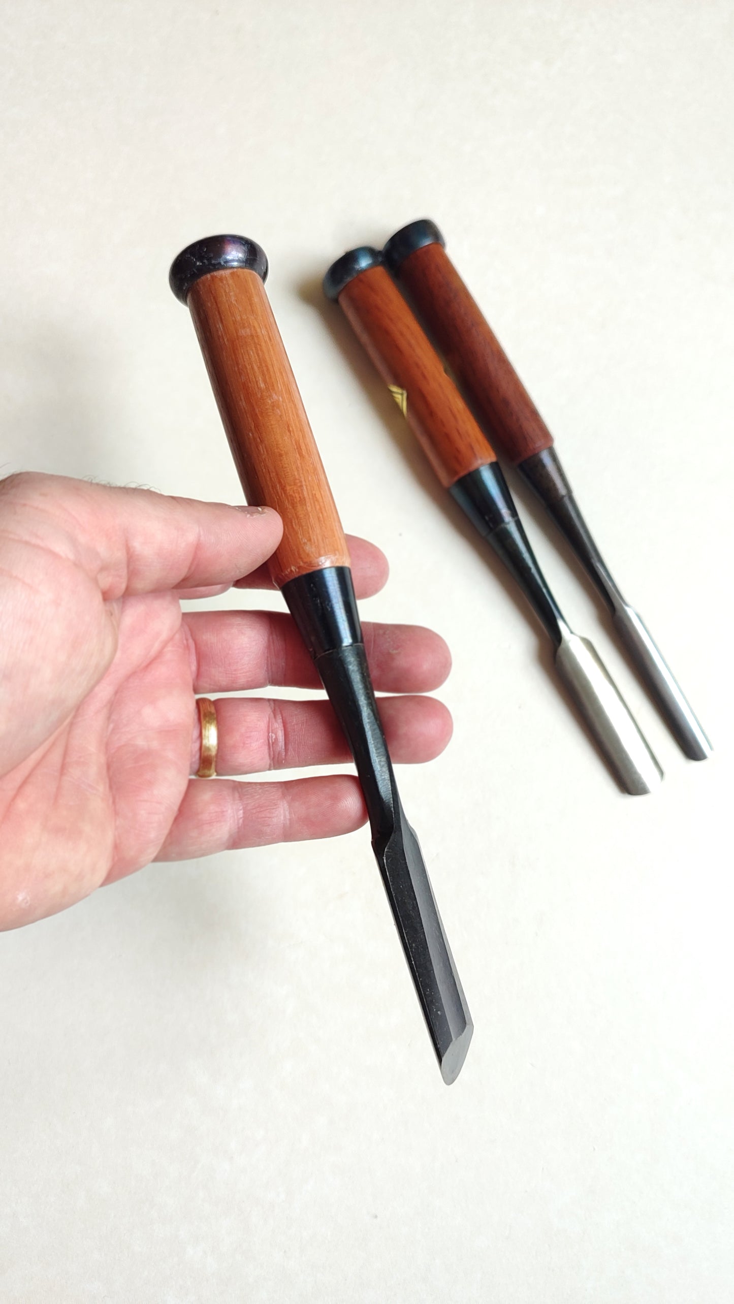 Trio de gouges japonaises "Sotomaru Nomi" 9, 15, 24mm