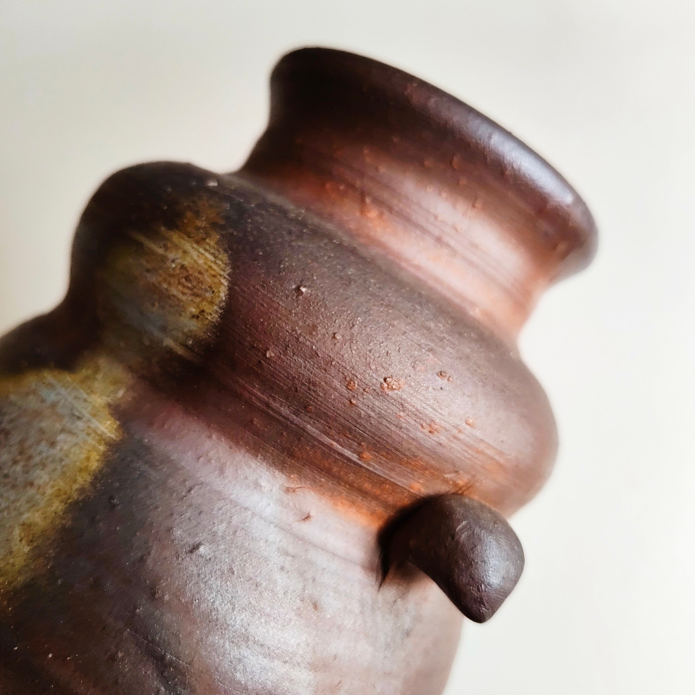 Rare vase japonais style "Bizen" 265mm "Mori Shinsen"-circa 1970