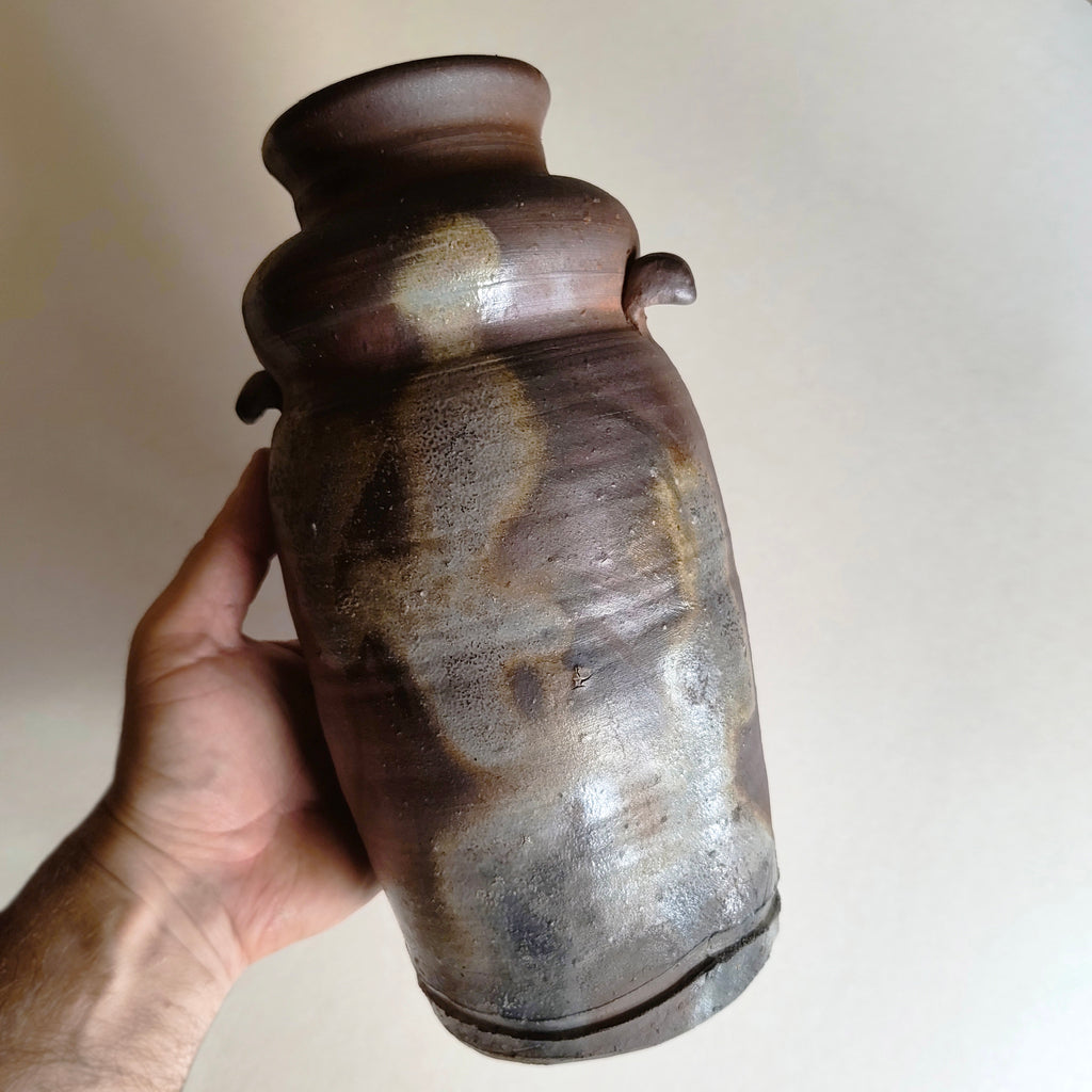 Rare vase japonais style "Bizen" 265mm "Mori Shinsen"-circa 1970